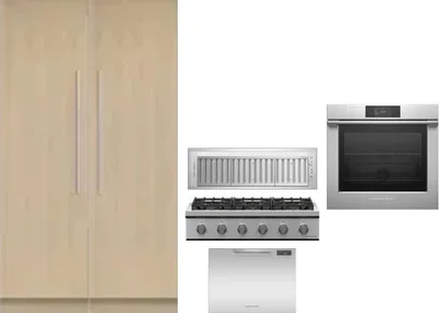 6 Piece Package Includes Refrigerator, Freezer, Cooktop, Wall Oven, Hood And Dishwasher